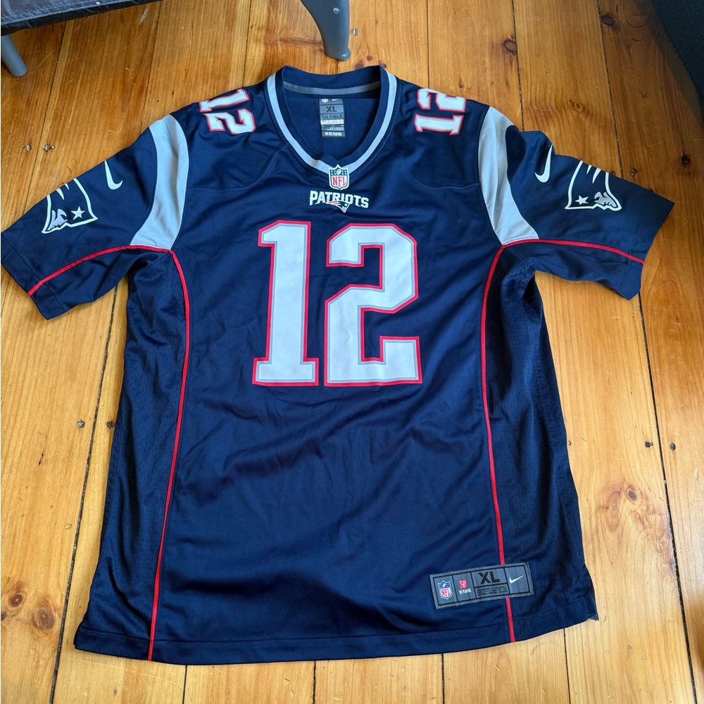 NFL Navy Blue Jersey with Red Stripe